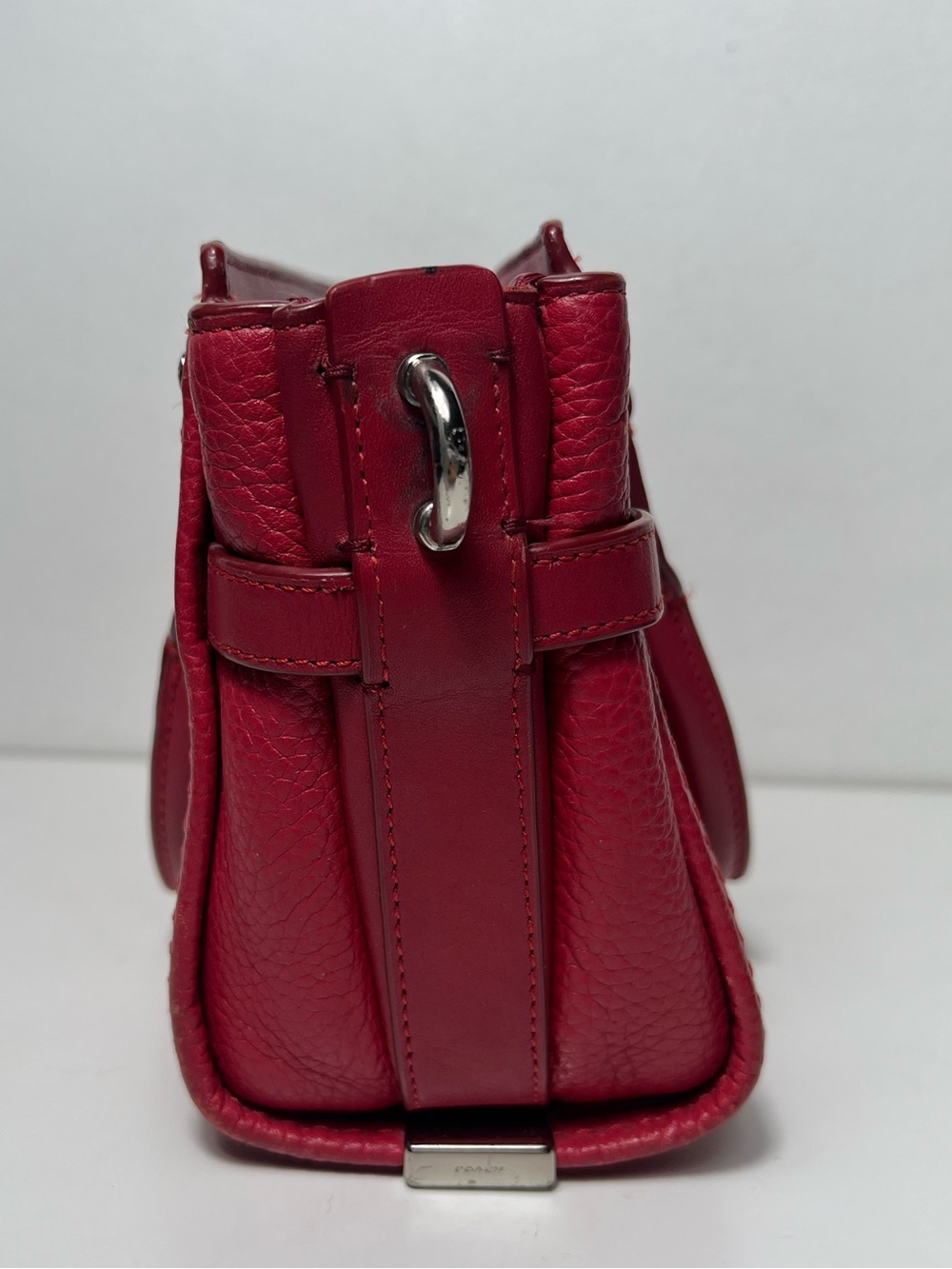 Coach Swagger 21 Red Leather Top Handle Crossbody Tote Satchel Purse Bag - Picture 7 of 15